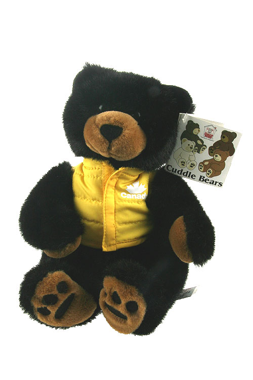 Stuffed Animal House 12" Black Bear Shatzi Yellow Vest Wildlife Plush